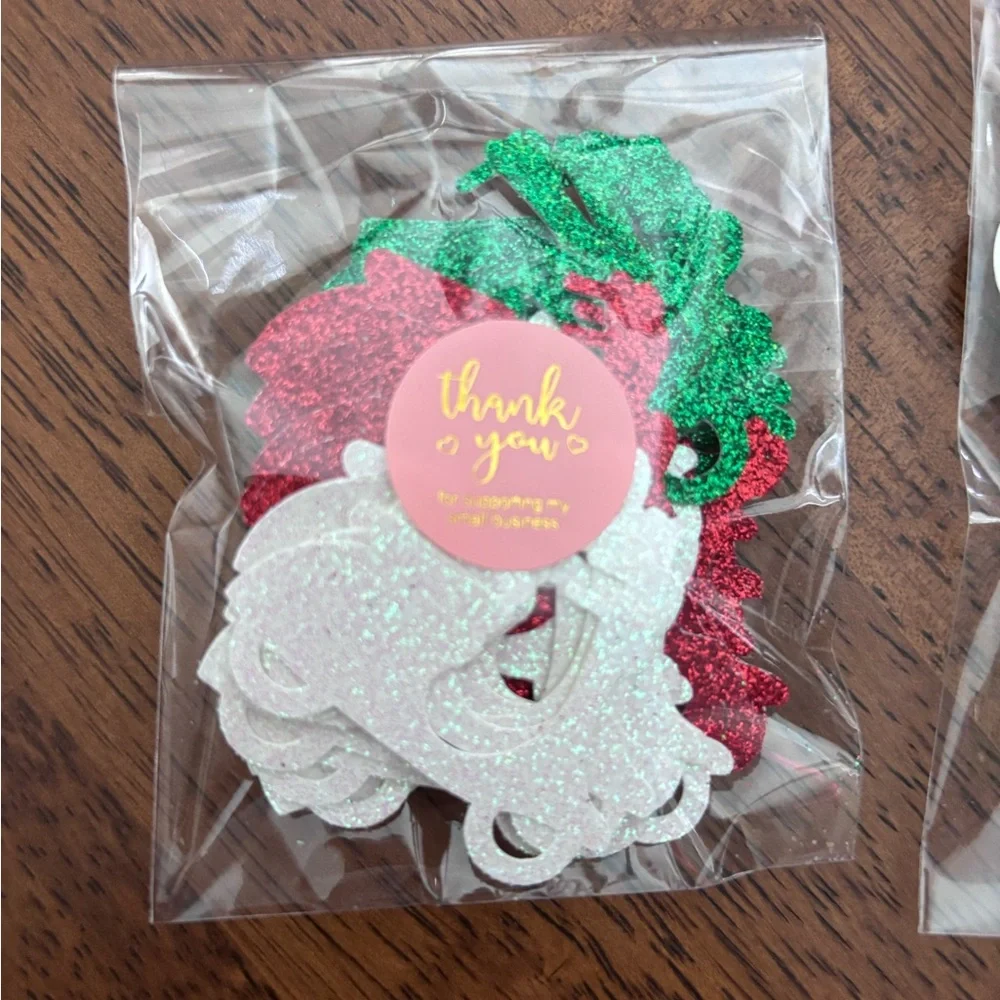 Glitter Holiday Gift Tags - Red, Green & White -